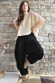 Tasha Cushion Cotton Sia Barrel Pant Black